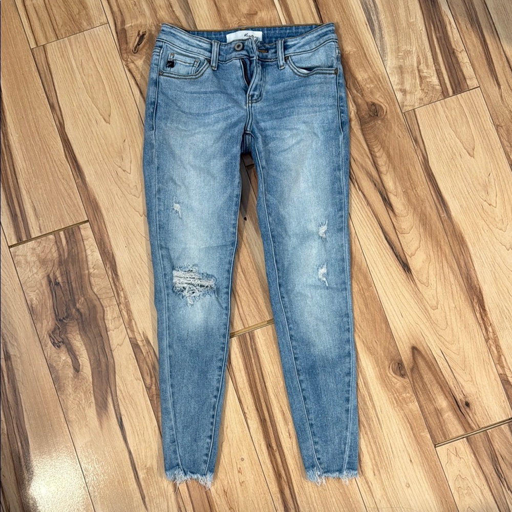 Women's Blue Distressed Jeans